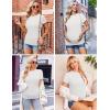imageEkouaer Womens Maternity Shirts 3 Packs Short Sleeve Ribbed Pregnancy Tops Side Ruched Crew Neck Tunic Mama Clothes3pcs Black White Dirty Pink