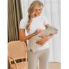 imageEkouaer Womens Maternity Shirts 3 Packs Short Sleeve Ribbed Pregnancy Tops Side Ruched Crew Neck Tunic Mama Clothes3pcs Black White Grey