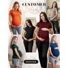 imageEkouaer Womens Maternity Shirts 3 Packs Short Sleeve Ribbed Pregnancy Tops Side Ruched Crew Neck Tunic Mama Clothes3pcs Burgundy Red Grey Light Green