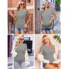 imageEkouaer Womens Maternity Shirts 3 Packs Short Sleeve Ribbed Pregnancy Tops Side Ruched Crew Neck Tunic Mama Clothes3pcs Burgundy Red Grey Light Green