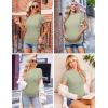 imageEkouaer Womens Maternity Shirts 3 Packs Short Sleeve Ribbed Pregnancy Tops Side Ruched Crew Neck Tunic Mama Clothes3pcs Burgundy Red Grey Light Green