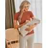 imageEkouaer Womens Maternity Shirts 3 Packs Short Sleeve Ribbed Pregnancy Tops Side Ruched Crew Neck Tunic Mama Clothes3pcs Caramel Burgundy Red Dirty Pink