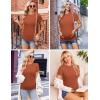 imageEkouaer Womens Maternity Shirts 3 Packs Short Sleeve Ribbed Pregnancy Tops Side Ruched Crew Neck Tunic Mama Clothes3pcs Caramel Burgundy Red Grey