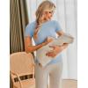 imageEkouaer Womens Maternity Shirts 3 Packs Short Sleeve Ribbed Pregnancy Tops Side Ruched Crew Neck Tunic Mama Clothes3pcs Light Blue Grey Light Green