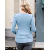 imageEkouaer Womens Maternity Shirts Long Sleeve Pregnancy Tops Basic Ribbed Knit Pregnant BlousesBlue