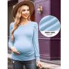 imageEkouaer Womens Maternity Shirts Long Sleeve Pregnancy Tops Basic Ribbed Knit Pregnant BlousesBlue