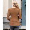 imageEkouaer Womens Maternity Shirts Long Sleeve Pregnancy Tops Basic Ribbed Knit Pregnant BlousesBrown