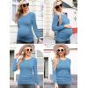 imageEkouaer Womens Maternity Shirts Long Sleeve Pregnancy Tops Basic Ribbed Knit Pregnant BlousesDark Blue