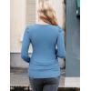 imageEkouaer Womens Maternity Shirts Long Sleeve Pregnancy Tops Basic Ribbed Knit Pregnant BlousesDark Blue