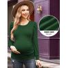 imageEkouaer Womens Maternity Shirts Long Sleeve Pregnancy Tops Basic Ribbed Knit Pregnant BlousesGreen