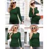imageEkouaer Womens Maternity Shirts Long Sleeve Pregnancy Tops Basic Ribbed Knit Pregnant BlousesGreen