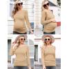 imageEkouaer Womens Maternity Shirts Long Sleeve Pregnancy Tops Basic Ribbed Knit Pregnant BlousesKhaki Brown