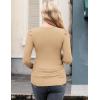 imageEkouaer Womens Maternity Shirts Long Sleeve Pregnancy Tops Basic Ribbed Knit Pregnant BlousesKhaki Brown