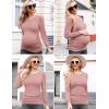 imageEkouaer Womens Maternity Shirts Long Sleeve Pregnancy Tops Basic Ribbed Knit Pregnant BlousesMisty Rose