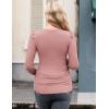 imageEkouaer Womens Maternity Shirts Long Sleeve Pregnancy Tops Basic Ribbed Knit Pregnant BlousesMisty Rose