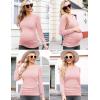 imageEkouaer Womens Maternity Shirts Long Sleeve Pregnancy Tops Basic Ribbed Knit Pregnant BlousesPink