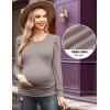 imageEkouaer Womens Maternity Shirts Long Sleeve Pregnancy Tops Basic Ribbed Knit Pregnant BlousesTea Grey