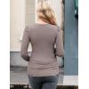 imageEkouaer Womens Maternity Shirts Long Sleeve Pregnancy Tops Basic Ribbed Knit Pregnant BlousesTea Grey