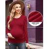 imageEkouaer Womens Maternity Shirts Long Sleeve Pregnancy Tops Basic Ribbed Knit Pregnant BlousesWine Red