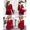 imageEkouaer Womens Maternity Shirts Long Sleeve Pregnancy Tops Basic Ribbed Knit Pregnant BlousesWine Red