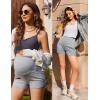 imageEkouaer Womens Maternity Shorts Over The Belly Pregnancy Lounge Summer Workout Running Pajama Sleep Short with Pockets SXXLLighy Grey