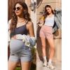imageEkouaer Womens Maternity Shorts Over The Belly Pregnancy Lounge Summer Workout Running Pajama Sleep Short with Pockets SXXLPink