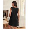 imageEkouaer Womens Nightgown Sleeveless Nightgowns for Women with Pocekts Tank Dress Crew Neck Sleepwear SXXLBlack