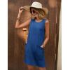imageEkouaer Womens Nightgown Sleeveless Nightgowns for Women with Pocekts Tank Dress Crew Neck Sleepwear SXXLBlue