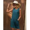 imageEkouaer Womens Nightgown Sleeveless Nightgowns for Women with Pocekts Tank Dress Crew Neck Sleepwear SXXLBlue Green