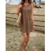 imageEkouaer Womens Nightgown Sleeveless Nightgowns for Women with Pocekts Tank Dress Crew Neck Sleepwear SXXLBrown