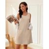 imageEkouaer Womens Nightgown Sleeveless Nightgowns for Women with Pocekts Tank Dress Crew Neck Sleepwear SXXLChampagne