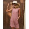 imageEkouaer Womens Nightgown Sleeveless Nightgowns for Women with Pocekts Tank Dress Crew Neck Sleepwear SXXLDark Pink
