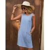 imageEkouaer Womens Nightgown Sleeveless Nightgowns for Women with Pocekts Tank Dress Crew Neck Sleepwear SXXLLight Blue