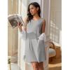 imageEkouaer Womens Nightgown Sleeveless Nightgowns for Women with Pocekts Tank Dress Crew Neck Sleepwear SXXLLight Grey