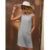 imageEkouaer Womens Nightgown Sleeveless Nightgowns for Women with Pocekts Tank Dress Crew Neck Sleepwear SXXLLight Grey