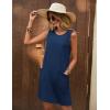 imageEkouaer Womens Nightgown Sleeveless Nightgowns for Women with Pocekts Tank Dress Crew Neck Sleepwear SXXLNavy Blue