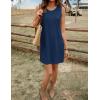imageEkouaer Womens Nightgown Sleeveless Nightgowns for Women with Pocekts Tank Dress Crew Neck Sleepwear SXXLNavy Blue