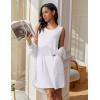 imageEkouaer Womens Nightgown Sleeveless Nightgowns for Women with Pocekts Tank Dress Crew Neck Sleepwear SXXLWhite