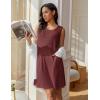 imageEkouaer Womens Nightgown Sleeveless Nightgowns for Women with Pocekts Tank Dress Crew Neck Sleepwear SXXLWine Red