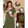 imageEkouaer Womens Nursing Dress Summer V Neck Short Sleeve Maternity Split Long Dresses for Breastfeeding with Pockets SXXLArmy Green