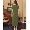 imageEkouaer Womens Nursing Dress Summer V Neck Short Sleeve Maternity Split Long Dresses for Breastfeeding with Pockets SXXLArmy Green
