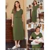 imageEkouaer Womens Nursing Dress Summer V Neck Short Sleeve Maternity Split Long Dresses for Breastfeeding with Pockets SXXLArmy Green