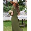 imageEkouaer Womens Nursing Dress Summer V Neck Short Sleeve Maternity Split Long Dresses for Breastfeeding with Pockets SXXLArmy Green