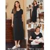imageEkouaer Womens Nursing Dress Summer V Neck Short Sleeve Maternity Split Long Dresses for Breastfeeding with Pockets SXXLBlack