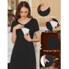imageEkouaer Womens Nursing Dress Summer V Neck Short Sleeve Maternity Split Long Dresses for Breastfeeding with Pockets SXXLBlack