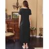 imageEkouaer Womens Nursing Dress Summer V Neck Short Sleeve Maternity Split Long Dresses for Breastfeeding with Pockets SXXLBlack