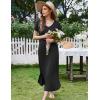 imageEkouaer Womens Nursing Dress Summer V Neck Short Sleeve Maternity Split Long Dresses for Breastfeeding with Pockets SXXLBlack