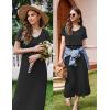 imageEkouaer Womens Nursing Dress Summer V Neck Short Sleeve Maternity Split Long Dresses for Breastfeeding with Pockets SXXLBlack
