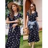 imageEkouaer Womens Nursing Dress Summer V Neck Short Sleeve Maternity Split Long Dresses for Breastfeeding with Pockets SXXLBlackfloralwhite
