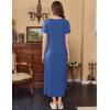 imageEkouaer Womens Nursing Dress Summer V Neck Short Sleeve Maternity Split Long Dresses for Breastfeeding with Pockets SXXLDark Blue